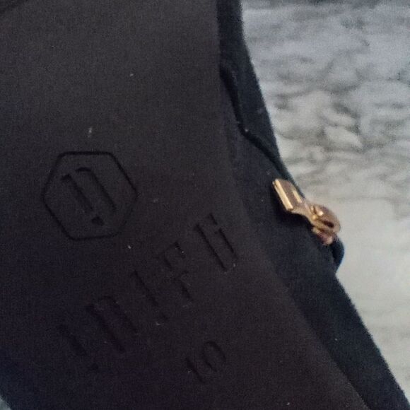 IDIFU Navy Blue Ankle Boots With Buckles Zip Closure Skinny Heel Size 10 - Picture 8 of 13